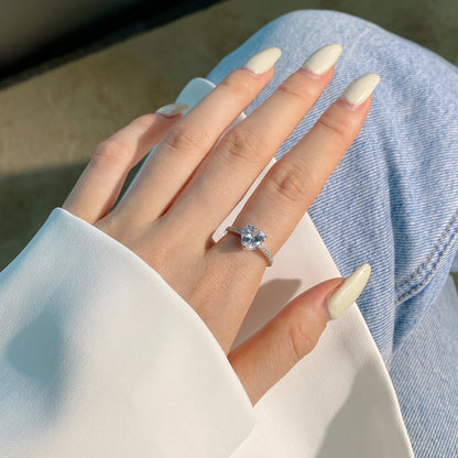 [Okajuri Jewelry]2.0 Carat Dazzling Lustrous Heart Cut Lover Ring