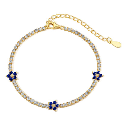 [Okajuri Jewelry]Sparkling Flower Shape Tennis Bracelet