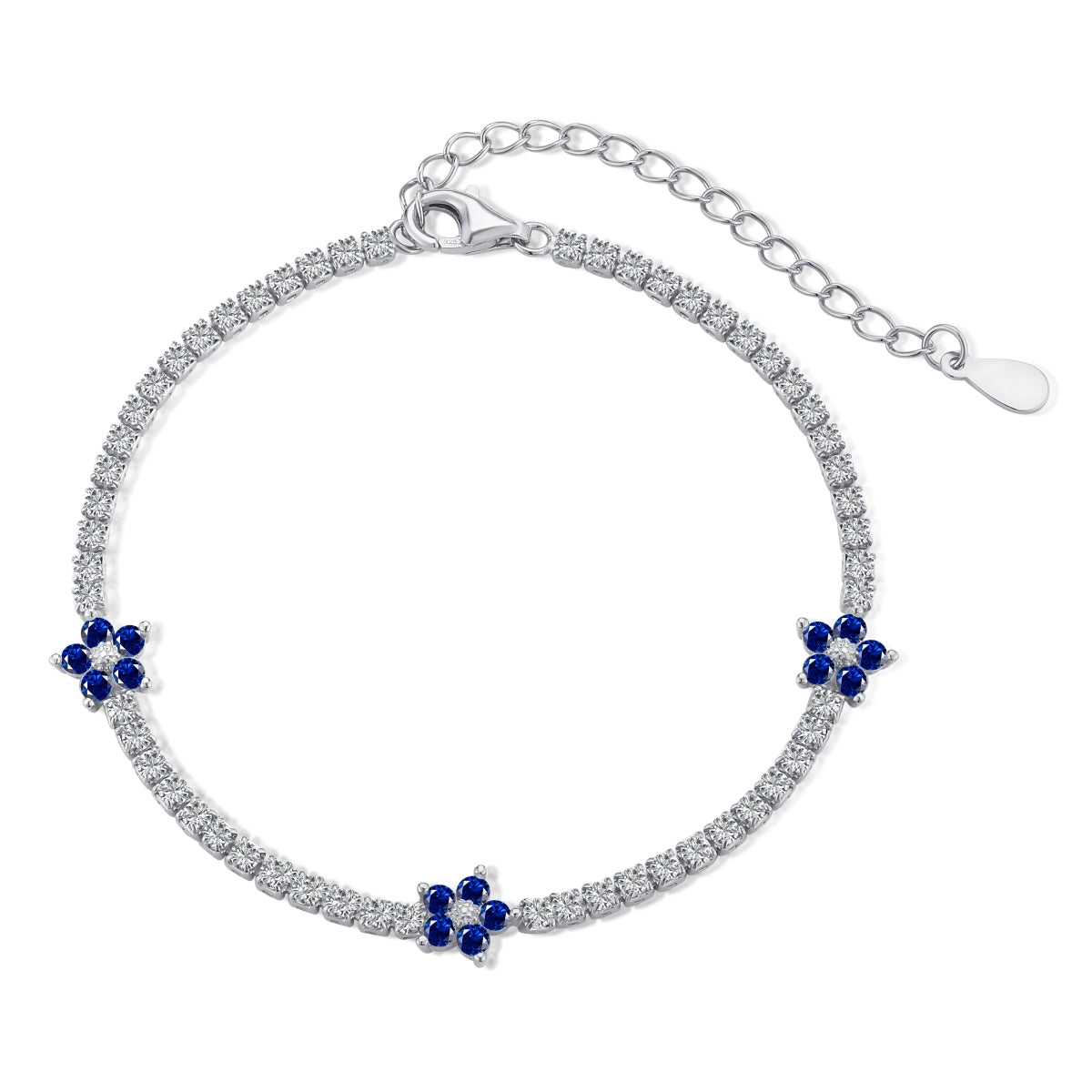[Okajuri Jewelry]Sparkling Flower Shape Tennis Bracelet
