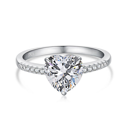 [Okajuri Jewelry]2.0 Carat Dazzling Lustrous Heart Cut Lover Ring