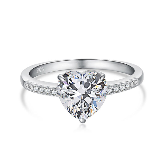 [Okajuri Jewelry]2.0 Carat Dazzling Lustrous Heart Cut Lover Ring
