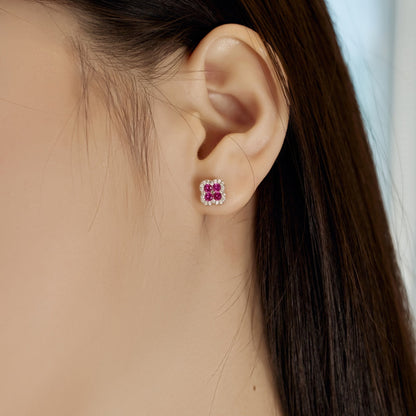 [Okajuri Jewelry]Four-Leaf Clover Flower Shaped Earrings