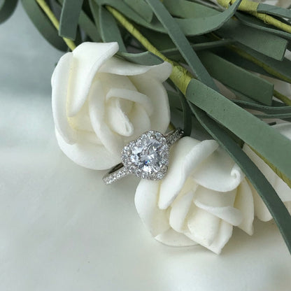 [Okajuri Jewelry]Eternity Splashy Romantic Heart Shape Lover Ring