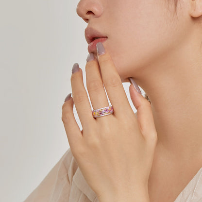 [Okajuri Jewelry]Radiant Colorful Radiant Cut Daily Ring