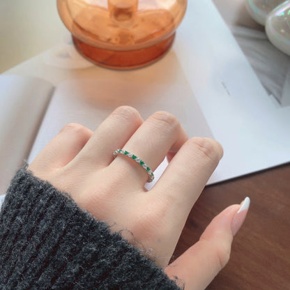 [Okajuri Jewelry]Exquisite Colorful Round Cut Tennis Ring