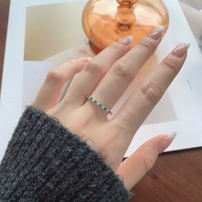 [Okajuri Jewelry]Exquisite Colorful Round Cut Tennis Ring
