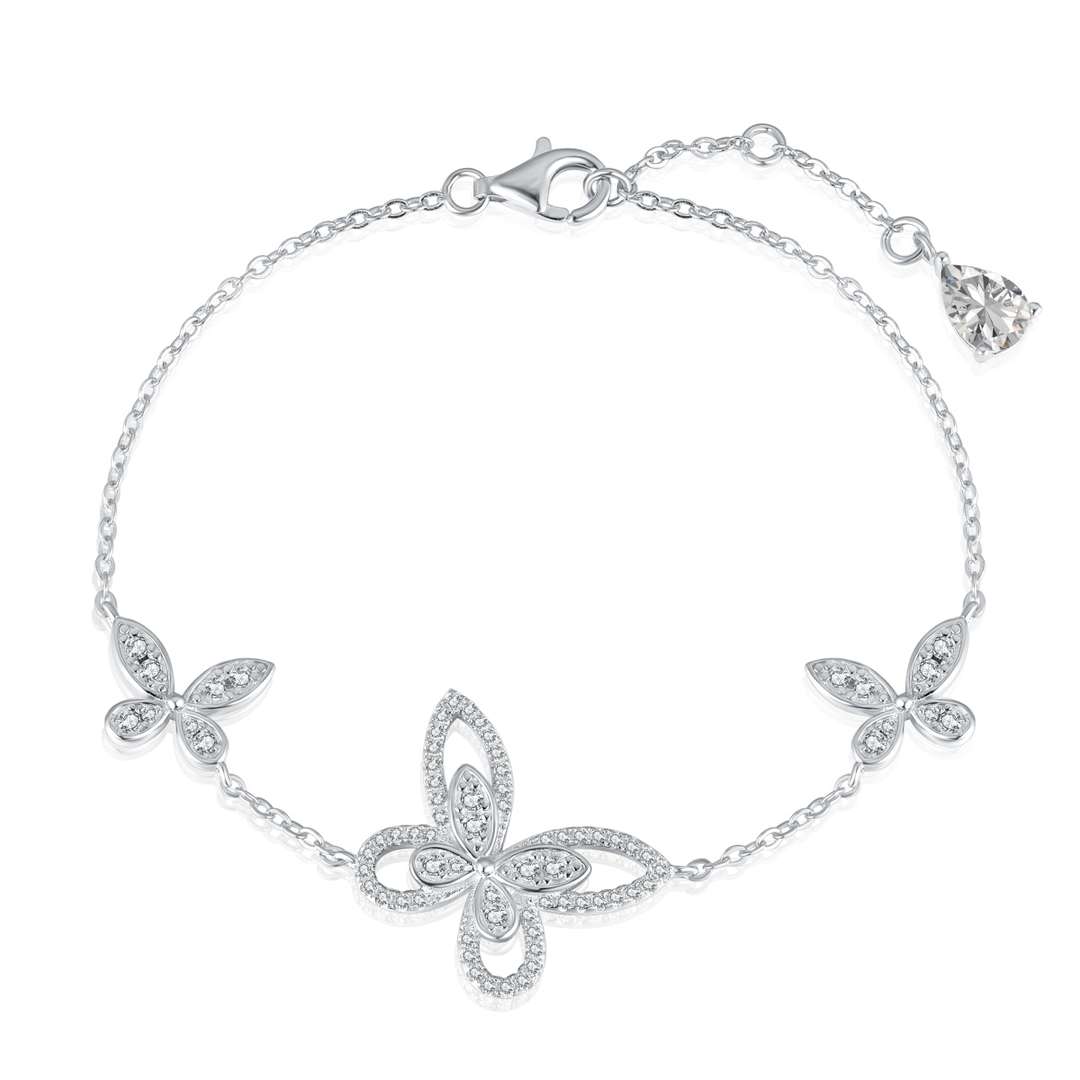 [Okajuri Jewelry]Delicate Butterfly Pendant Bracelet