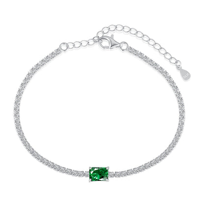 [Okajuri Jewelry]1.0 Carat Unique Emerald Cut Banquet Bracelet