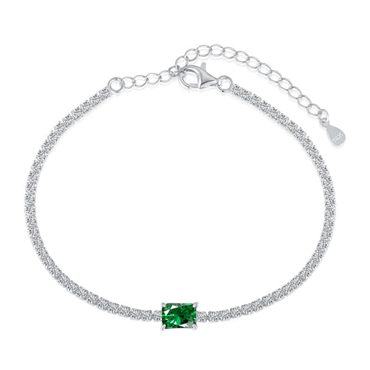 [Okajuri Jewelry]1.0 Carat Unique Emerald Cut Banquet Bracelet