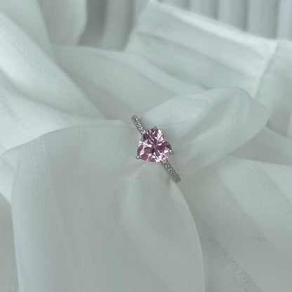 [Okajuri Jewelry]2.0 Carat Dazzling Lustrous Heart Cut Lover Ring