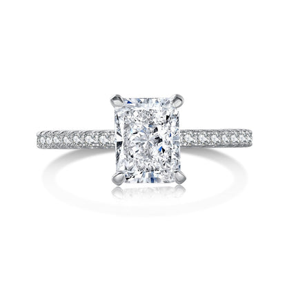 [Okajuri Jewelry]2.0 Carat Dazzling Sparkling Radiant Cut Party Ring