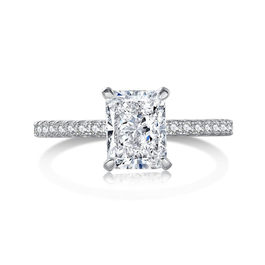 [Okajuri Jewelry]2.0 Carat Dazzling Sparkling Radiant Cut Party Ring
