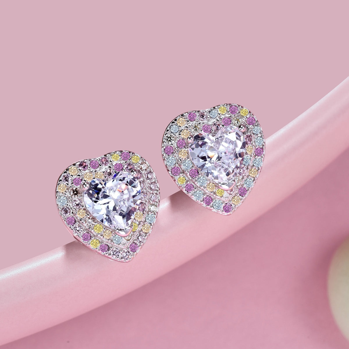 [Okajuri Jewelry]Dazzling Heart Shape Lover Earrings