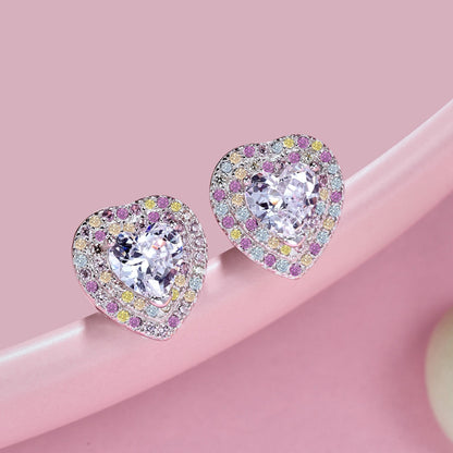 [Okajuri Jewelry]Dazzling Heart Shape Lover Earrings