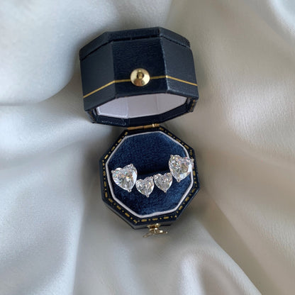 [Okajuri Jewelry]Double Heart-Shape Classic Princess Style Earrings