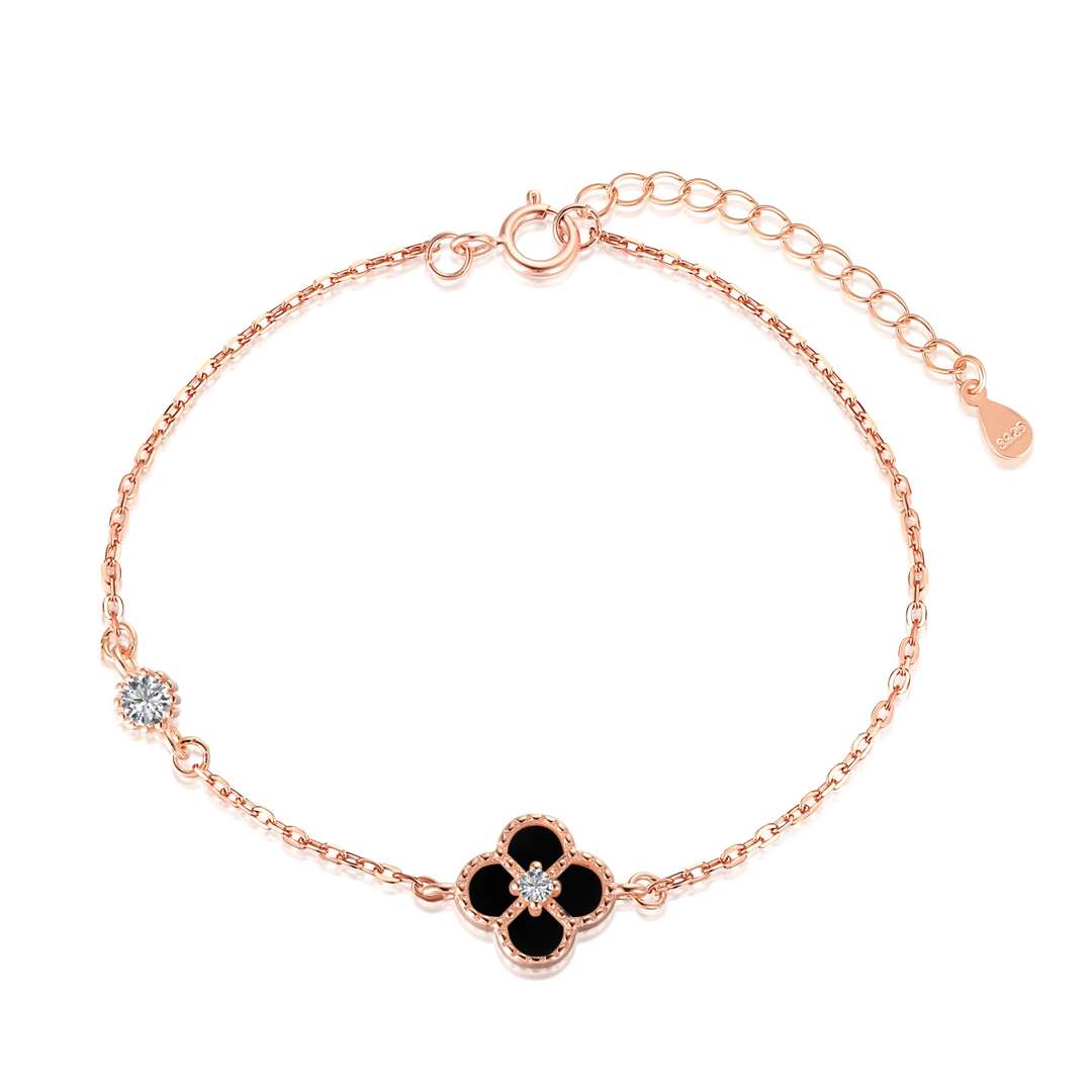 [Okajuri Jewelry]Delicate Four Leaf Clover Bracelet