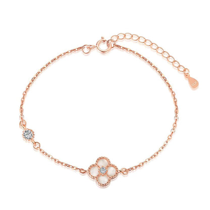 [Okajuri Jewelry]Delicate Four Leaf Clover Bracelet