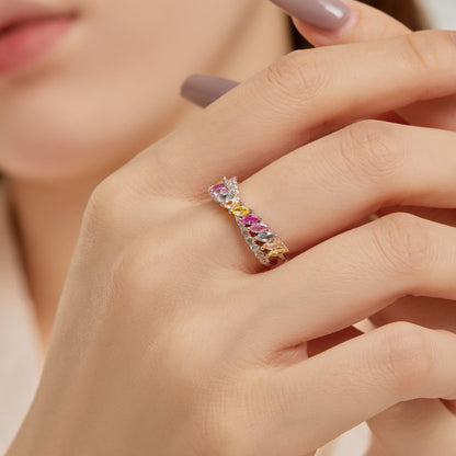 [Okajuri Jewelry]Unique Colorful Marquise Cut Daily Ring