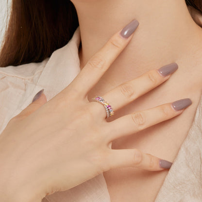 [Okajuri Jewelry]Unique Colorful Marquise Cut Daily Ring
