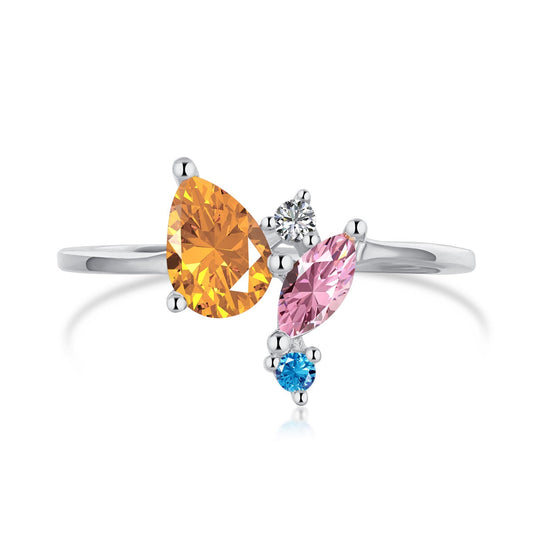 [Okajuri Jewelry]Radiant Colorful Multi Cut Daily Ring