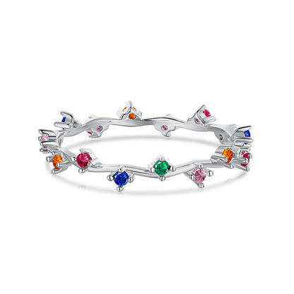 [Okajuri Jewelry]Radiant Colorful Round Cut Daily Ring