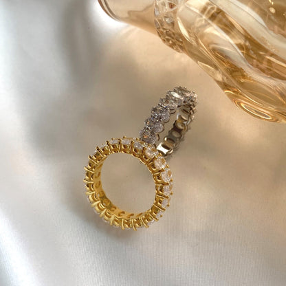 [Okajuri Jewelry]Ornate Oval Cut Tennis Ring