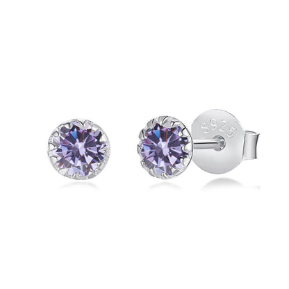 [Okajuri Jewelry]Sparkling Colorful Round Shape Earrings