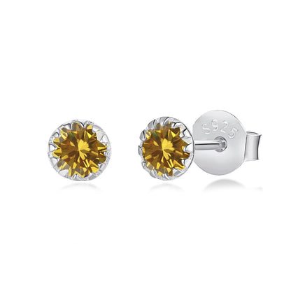 [Okajuri Jewelry]Sparkling Colorful Round Shape Earrings