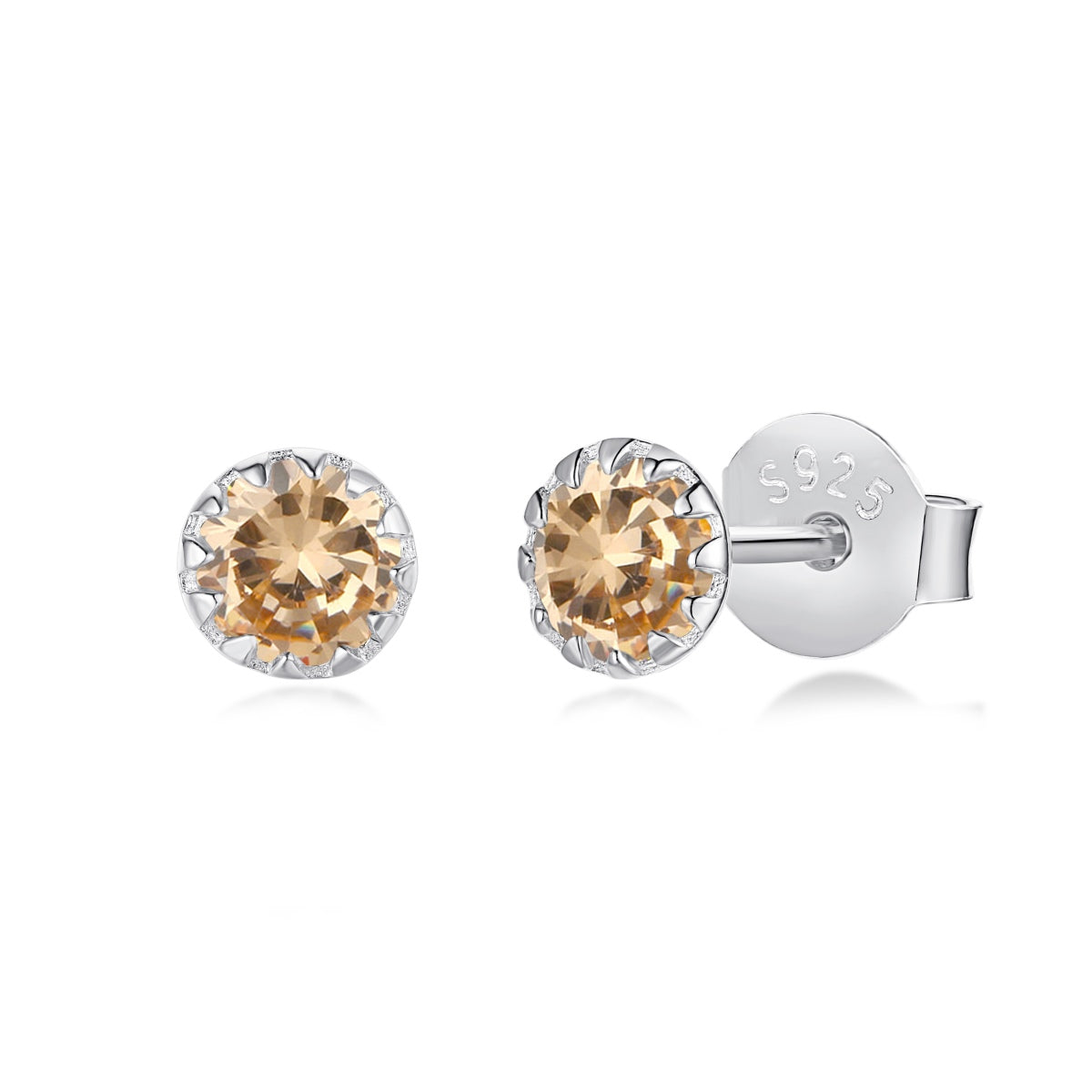 [Okajuri Jewelry]Sparkling Colorful Round Shape Earrings