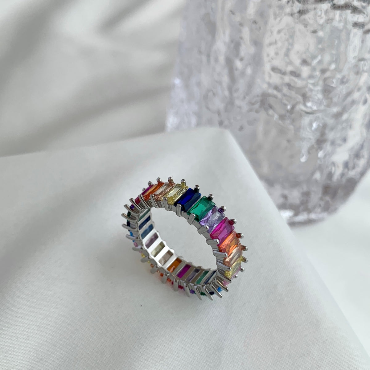 [Okajuri Jewelry]Unique Colorful Radiant Cut RIng