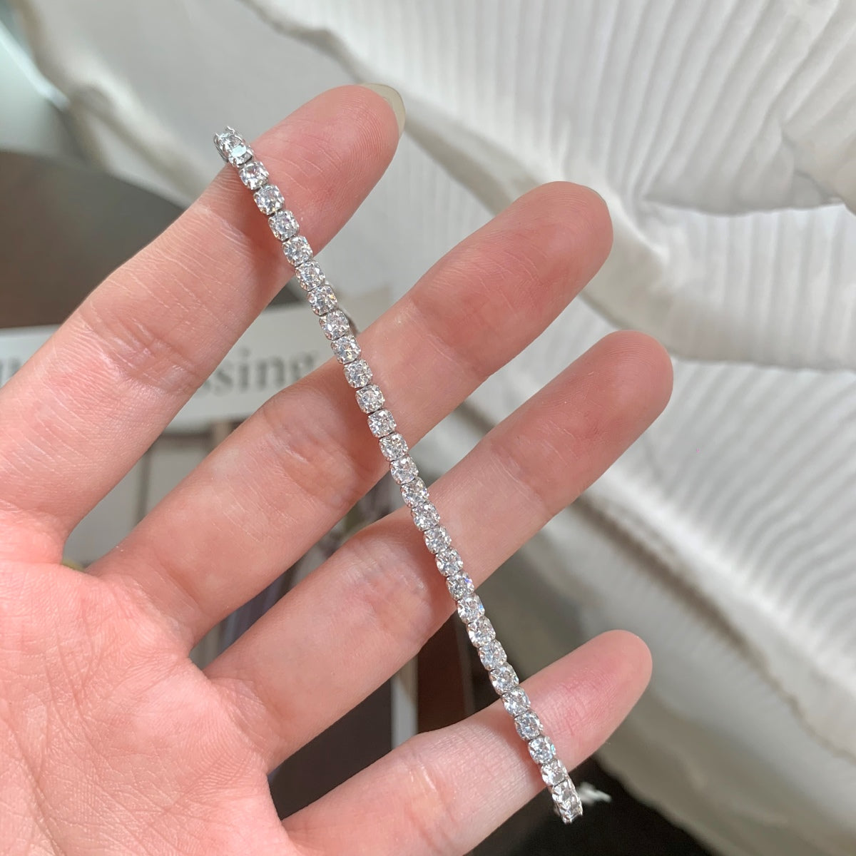 [Okajuri Jewelry]Sparkling Round Cut Daily Bracelet