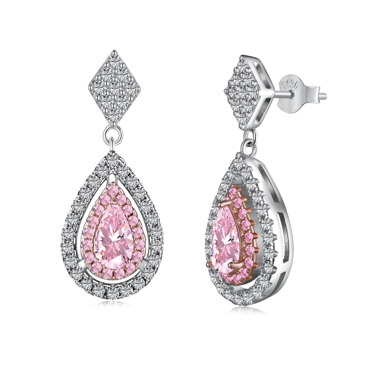 [Okajuri Jewelry]Ornate Delicate Water Drop Shape Banquet Earrings