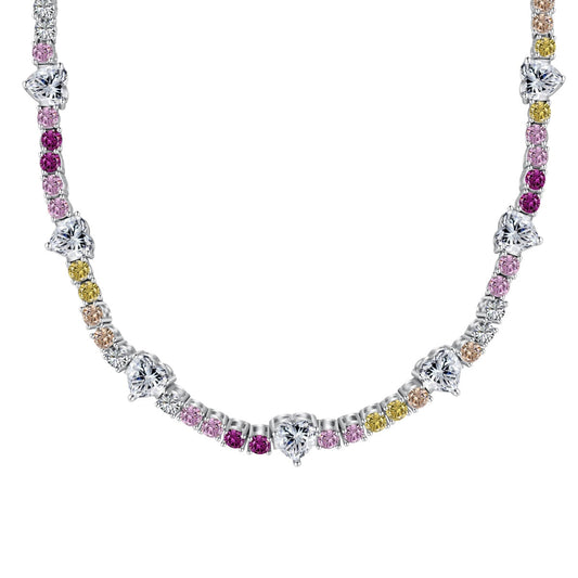 [Okajuri Jewelry]Delicate Colorful Rainbow Tennis Chain