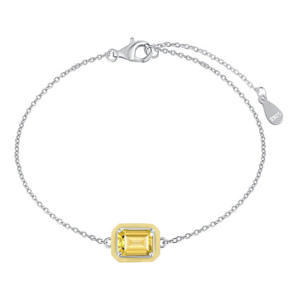 [Okajuri Jewelry]2.0 Carat Sparkling Colorful Emerald Cut Daily Bracelet