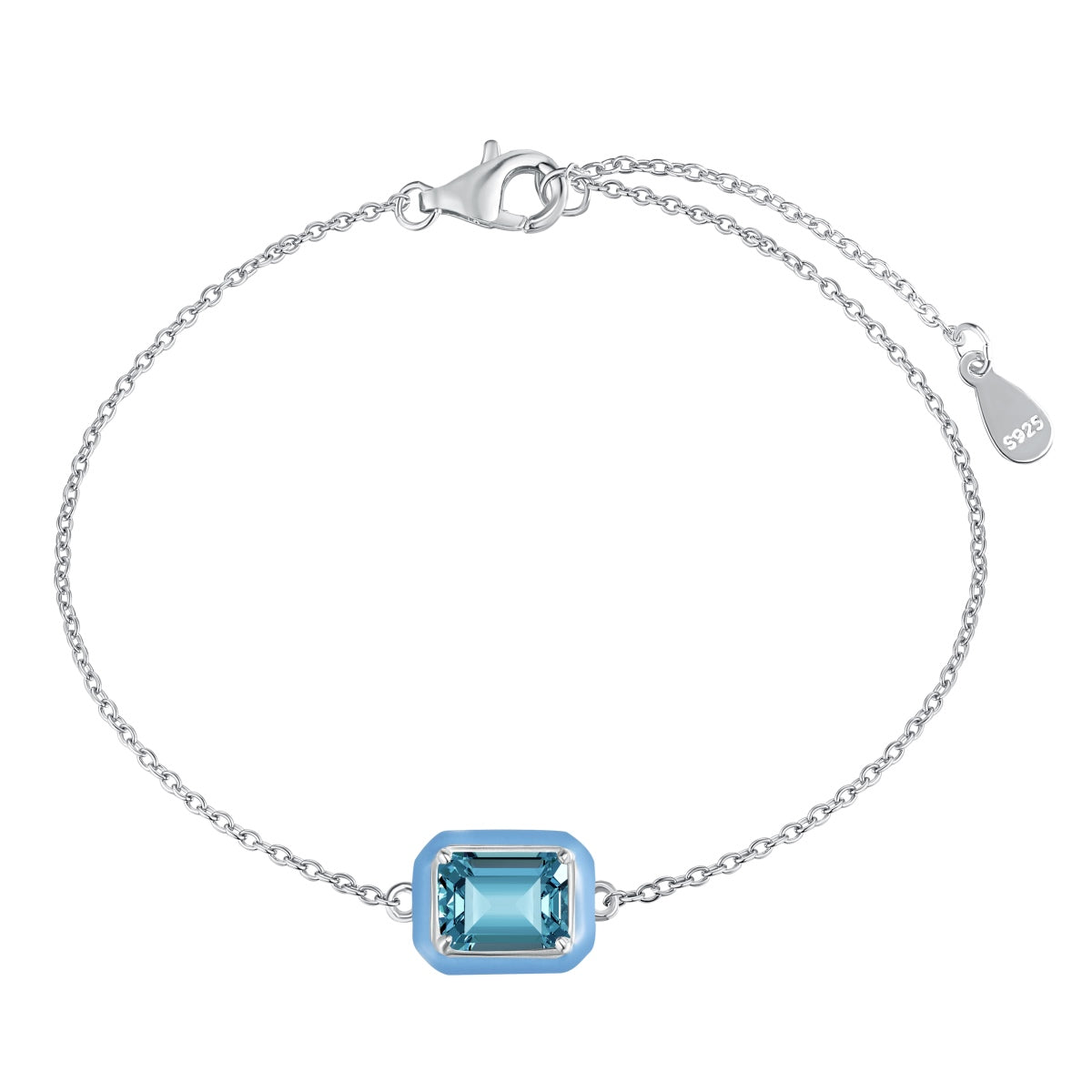 [Okajuri Jewelry]2.0 Carat Sparkling Colorful Emerald Cut Daily Bracelet