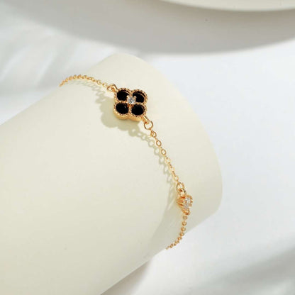 [Okajuri Jewelry]Delicate Four Leaf Clover Bracelet