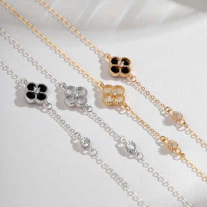 [Okajuri Jewelry]Delicate Four Leaf Clover Bracelet