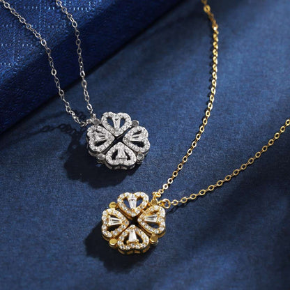 [Okajuri Jewelry]Ornate Heart Cut Flower Shape Necklace