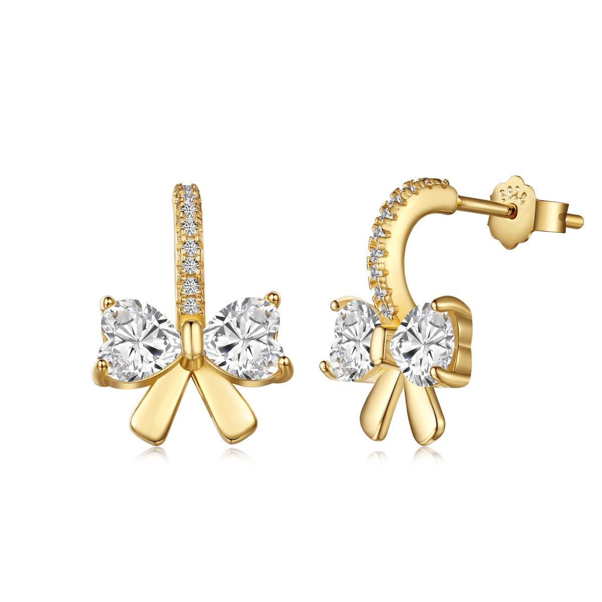 [Okajuri Jewelry]Exquisite Earrings With Heart-Shaped Bow Design