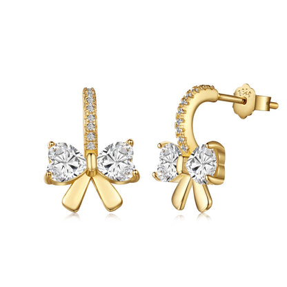 [Okajuri Jewelry]Exquisite Earrings With Heart-Shaped Bow Design