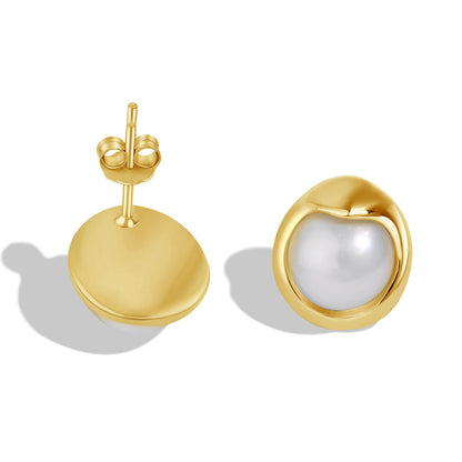 [Okajuri Jewelry]Dainty Bread Pearl Earrings