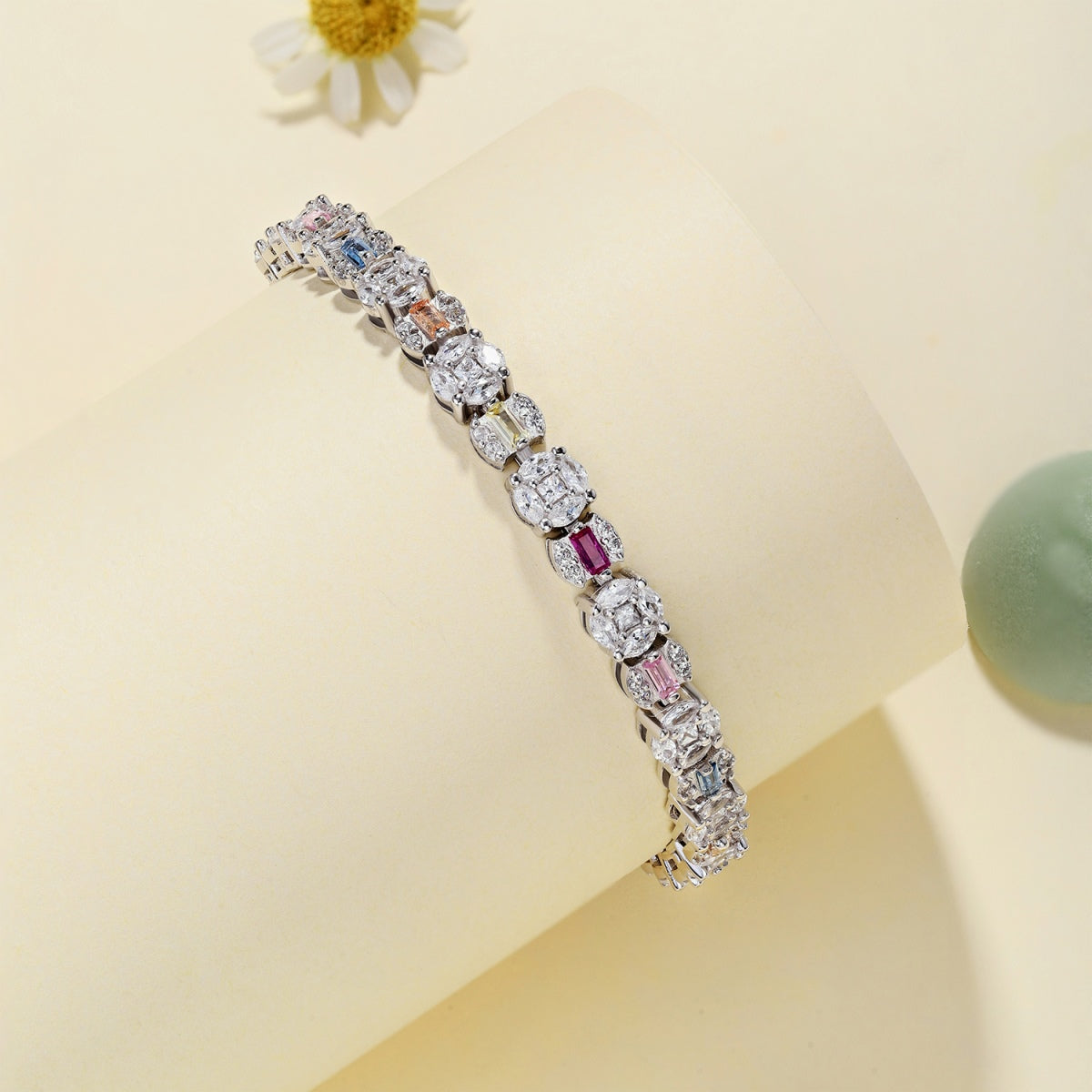 [Okajuri Jewelry]Dazzling Radiant Multi Cut Daily Bracelet