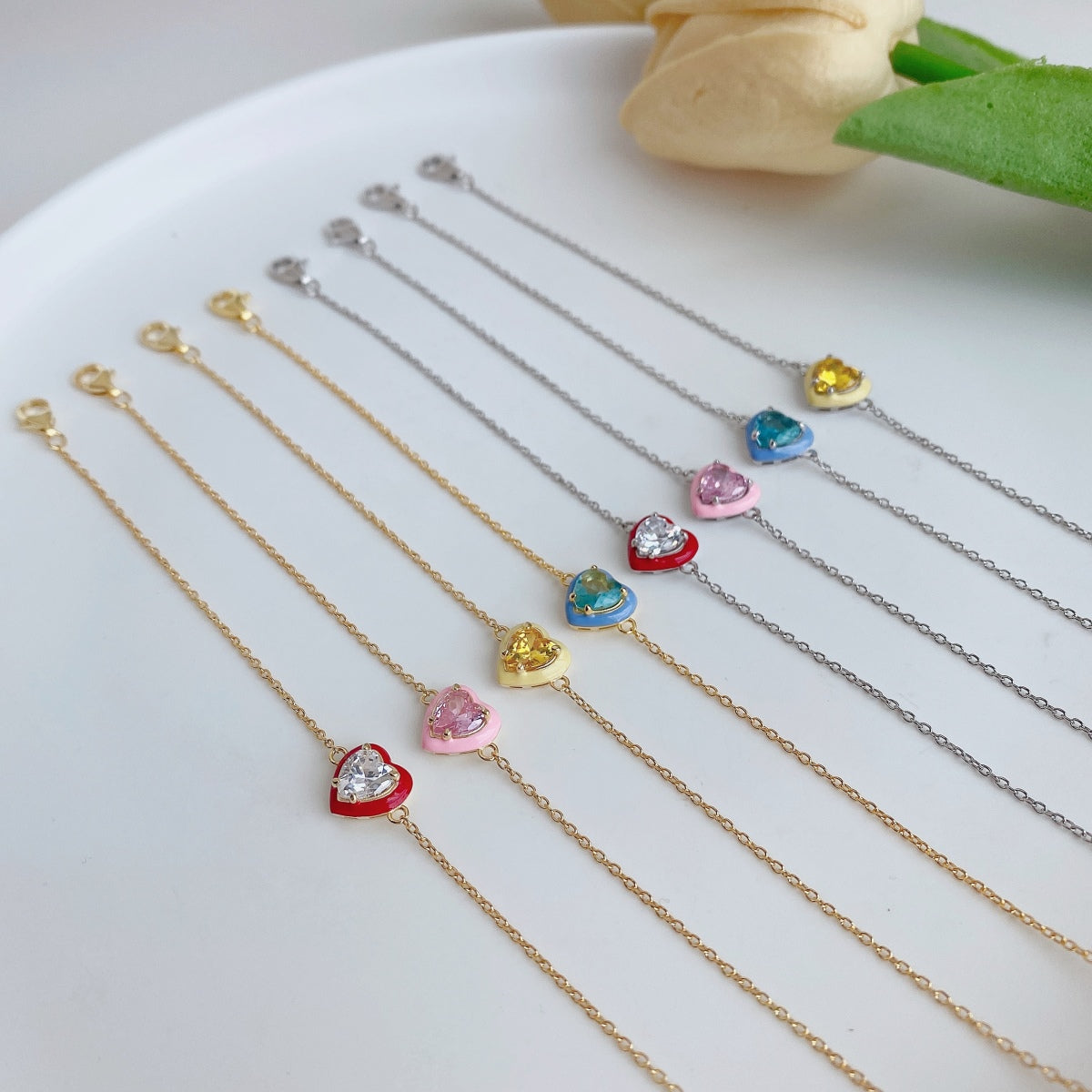 [Okajuri Jewelry]Sparkling Romantic Heart Shape Lover Bracelet