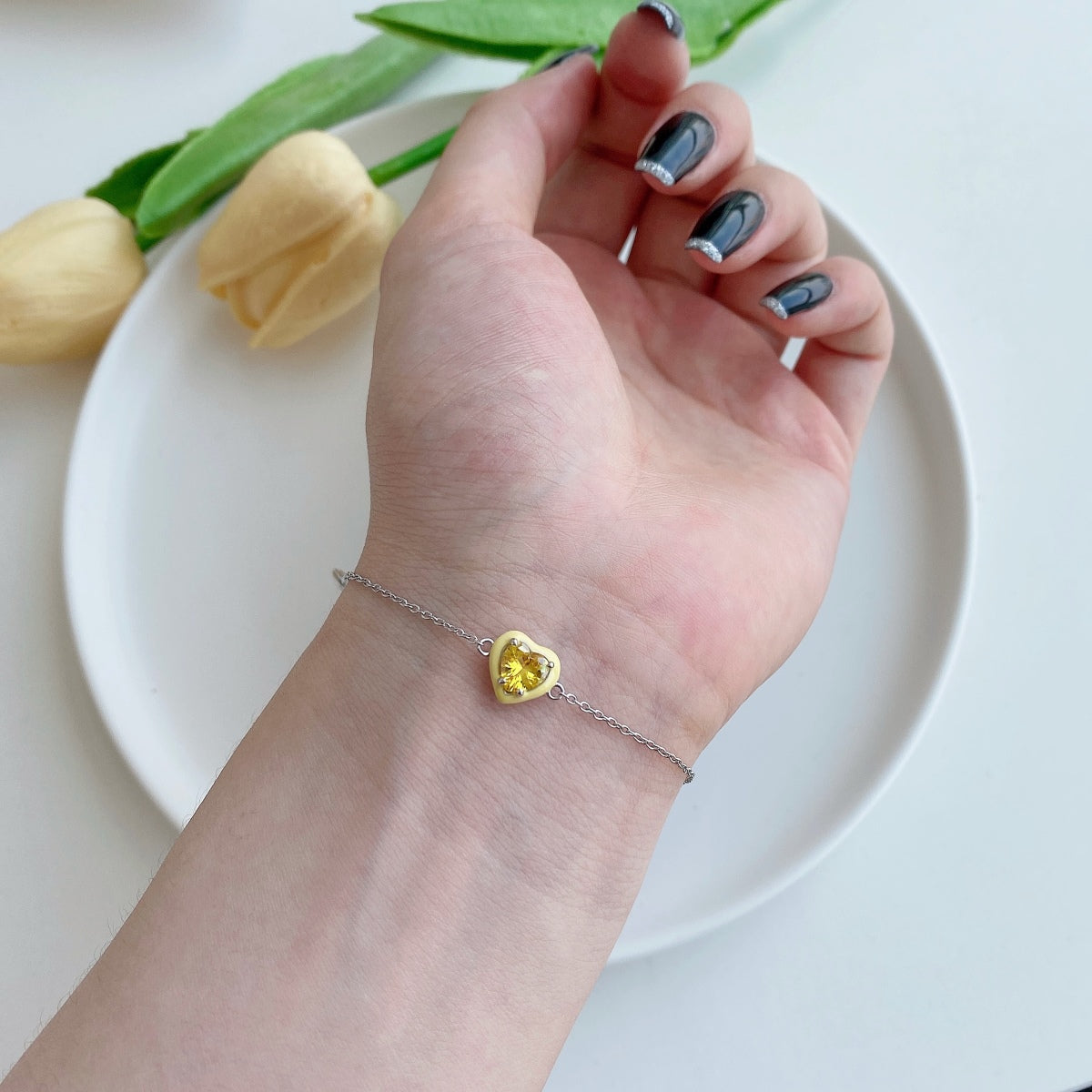 [Okajuri Jewelry]Sparkling Romantic Heart Shape Lover Bracelet