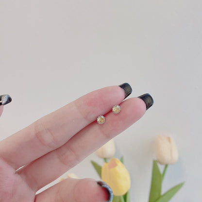 [Okajuri Jewelry]Sparkling Colorful Round Shape Earrings