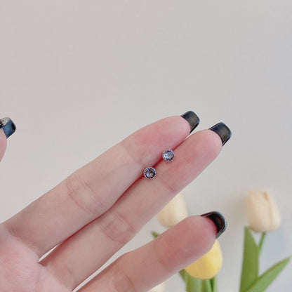 [Okajuri Jewelry]Sparkling Colorful Round Shape Earrings