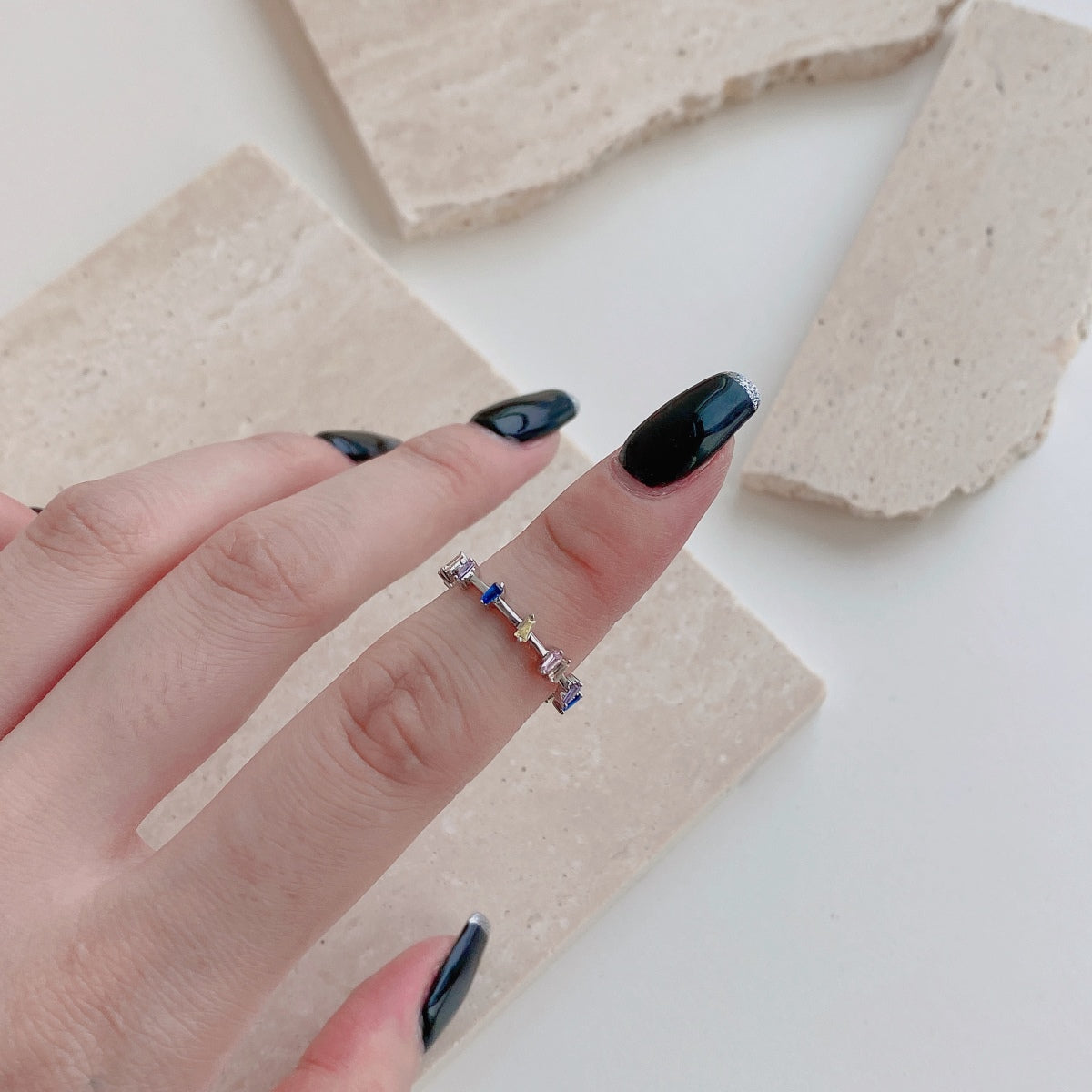 [Okajuri Jewelry]Unique Trapezoid Cut Daily Ring