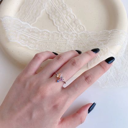 [Okajuri Jewelry]Radiant Colorful Multi Cut Daily Ring