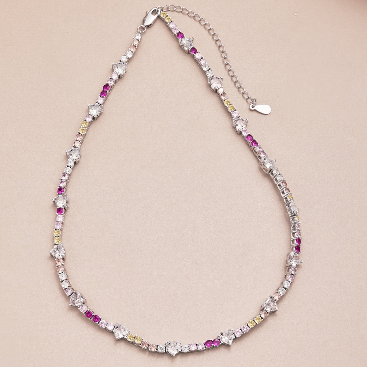 [Okajuri Jewelry]Delicate Colorful Rainbow Tennis Chain