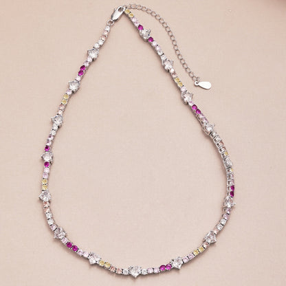 [Okajuri Jewelry]Delicate Colorful Rainbow Tennis Chain